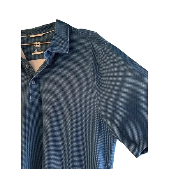 Cutter & Buck CB Dry Tec 50 UPF+ Men's Blue Golf Polo Shirt Size Large - Picture 3 of 5